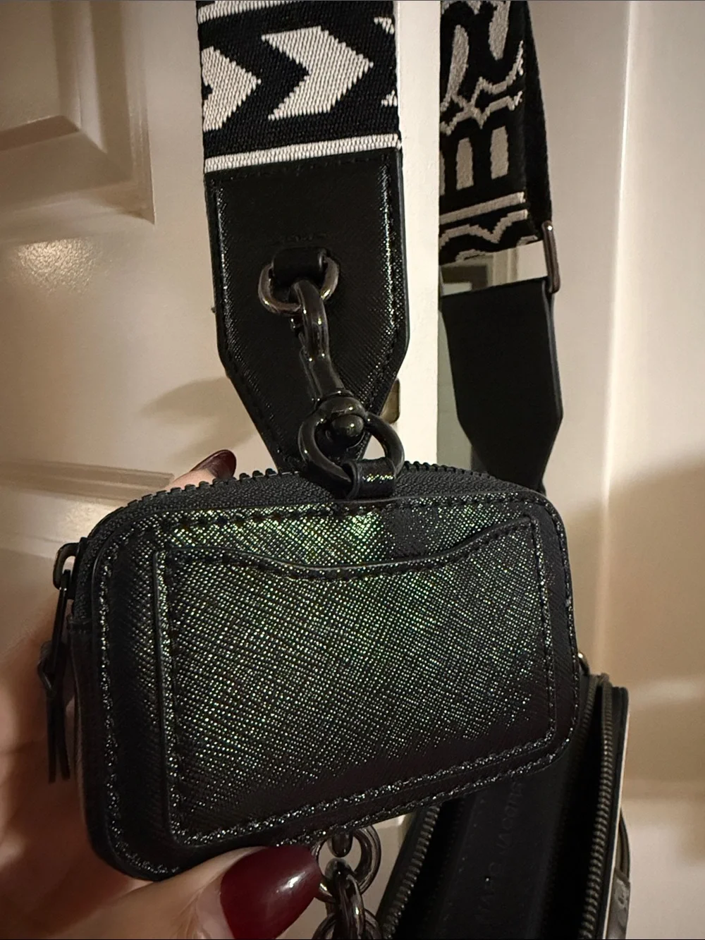 Marc Jacobs Black Micro Snapshot Charm includes dustbag